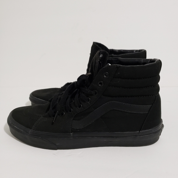 Vans SK8 HI Mens Size 11 All Black Canvas Lace Up